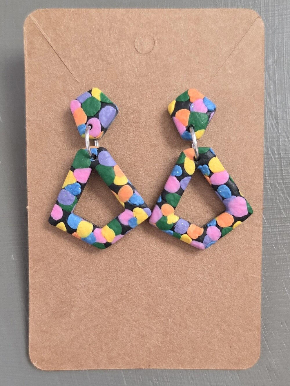 Colorful Confetti Geometric Earrings - Multicolor